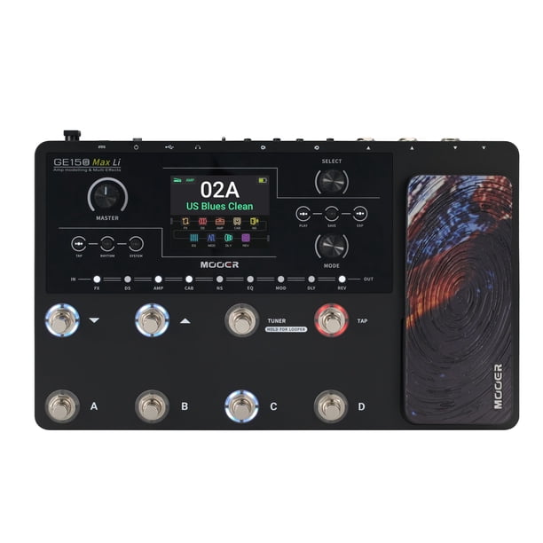 Pedal multiefectos para guitarra MOOER GE150 Max Li con batería