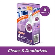 Ty-D-Bol Bleach-Free Toilet Bowl Cleaner Tablets, Unscented, 1.4 oz, 5 Pack