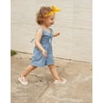 thumbnail image 3 of Douhoow Toddler Girls Bandage Romper Blue Bow Belt Backless Jumpsuit One-piece Clothes 1-6Y, 3 of 9