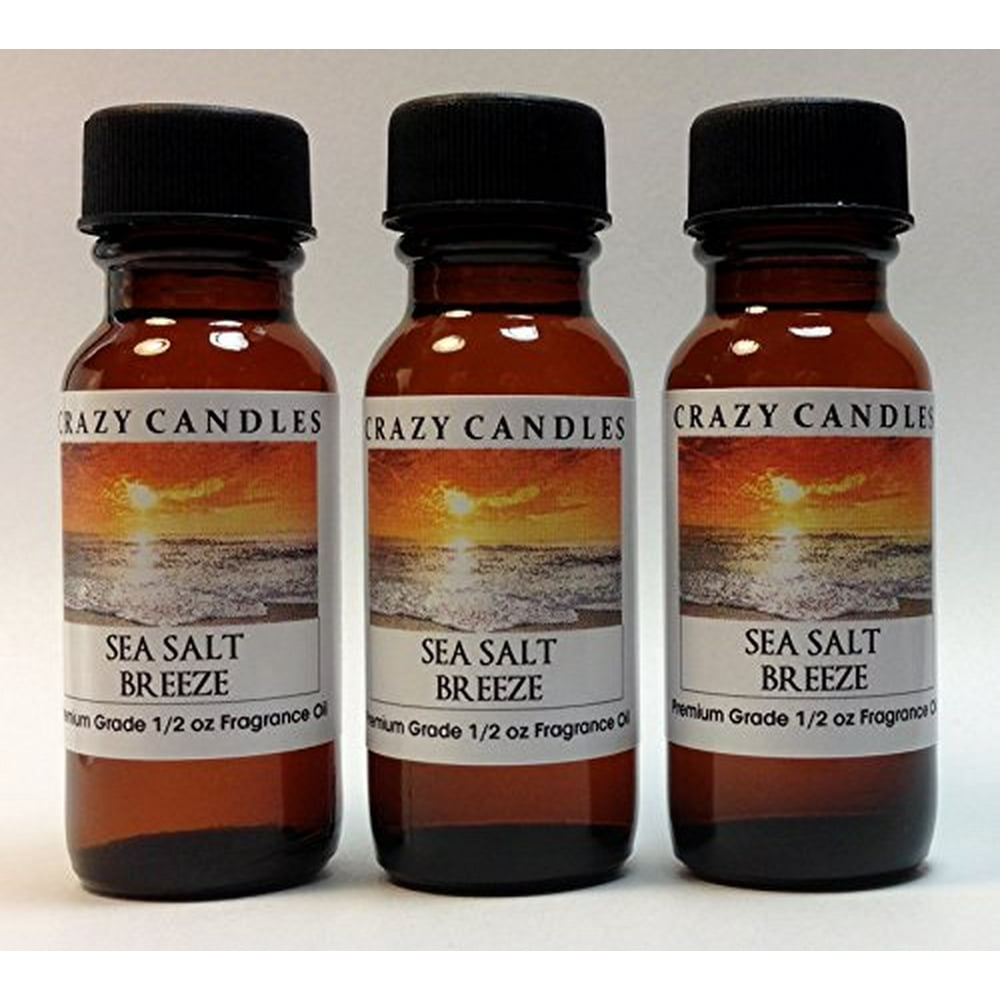 Sea Salt Breeze 3 Bottles 1/2 Fl Oz Each 15ml Premium Grade Scented Fragrance Oil By Crazy