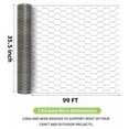 thumbnail image 3 of 35.5" x 99ft Silver Galvanized Metal Hexagonal Chicken Wire Mesh,21-Gauge Rust-Resistant Wire for Garden Protection,Floral Arrangements and DIY Crafts, 3 of 7