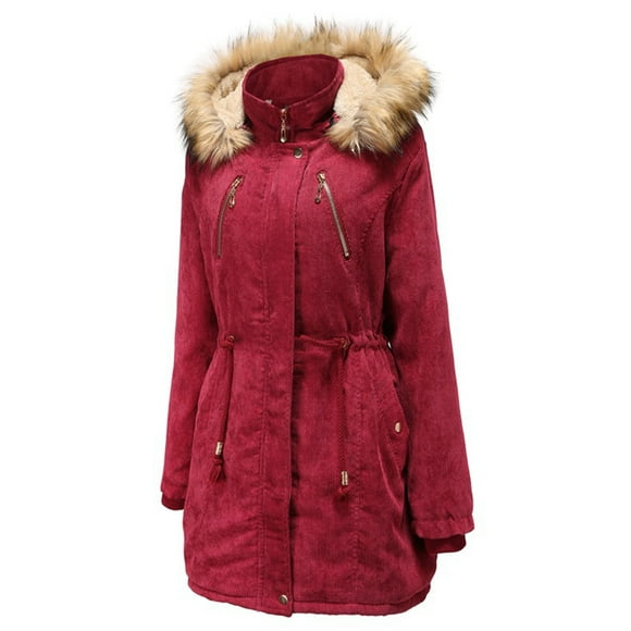 Vestes Décontractées pour Femmes Veste d'Hiver à Capuche en Faux Sherpa Manches Longues Trench-Coat à Fermeture Éclair Chaude en Peluche à Capuche fermeture à Glissière Outwear Abrigos de Mujer Elegantes