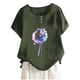 thumbnail image 1 of Camisas de Manga Corta para las Mujeres, Blusa de Botón de Impresión Casual con Cuello Redondo Hecha de Tela Suave Transpirable para Verano Primavera, Blusas de Manga Corta para las Mujeres, 1 of 4
