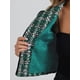 thumbnail image 5 of CHAQUETA DE TWEED DE MANGA LARGA CON CIERRE FRONTAL DE BOTONES Y CUELLO REDONDO PARA MUJERES INSPIRADA EN CHIC TALLA XL VERDE NEGRO, 5 of 6