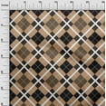 thumbnail image 2 of oneOone Cotton Flex Light Brown Fabric Argyle Check Sewing Material Print Fabric By The Yard 40 Inches Wide, 2 of 4