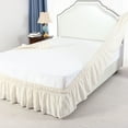 thumbnail image 5 of PiccoCasa 15" Drop Bed Skirt Dust Ruffle Wrap, King Beige, 5 of 7