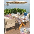 thumbnail image 5 of Outdoor Tablecloth with Umbrella Hole for Patio/Picnic/Party/Camping, Brown Turtle Coastal Waterproof Table Cloth Rectangle Table Cover Washable, Summer Beach Coral Seahorse Ocean Octopus (54"x 80"), 5 of 8