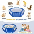 thumbnail image 4 of LAZIOEGR Small Animal Playpen Portable Foldable Exercise Fence with Side Door, Outdoors Pet Cage Tent for Chicks Cats Dogs Rabbits Hamsters, Breathable Mesh Pen, Blue (10.24 inches / 26 cm), 4 of 9