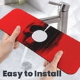 thumbnail image 6 of Logiee Minimalist Skull Red Print Kitchen Sink Splash Guard Faucet Mat for Splash Guard Behind Faucet Drip Catcher for Kitchen,Bathroom,Sink Mat,Dish Drying Mat,Bathroom-15" X 5.5", 6 of 7