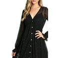thumbnail image 2 of Love Stitch Women's Feminine Shirtdress Maxi Dress (M, Black), 2 of 4