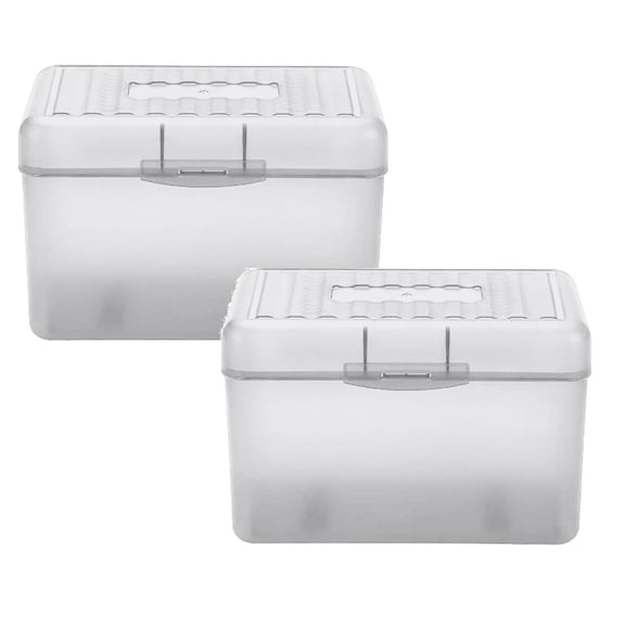 2Pcs Index Card Holder 3 X 5 Inch Holds 250 Cards Index Card Bo.X Note Flash Card Organizer Cas.E W/Flip Top For Filling Index Cards Notecard And Etc Also Available In 6 Color
