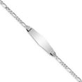 thumbnail image 5 of 14K White Gold Figaro Link Soft Diamond Shape ID Bracelet, 5 of 6