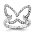 thumbnail image 4 of 925 Sterling Silver Rhodium-plated Cubic Zirconia Butterfly Ring Size 8, 4 of 7