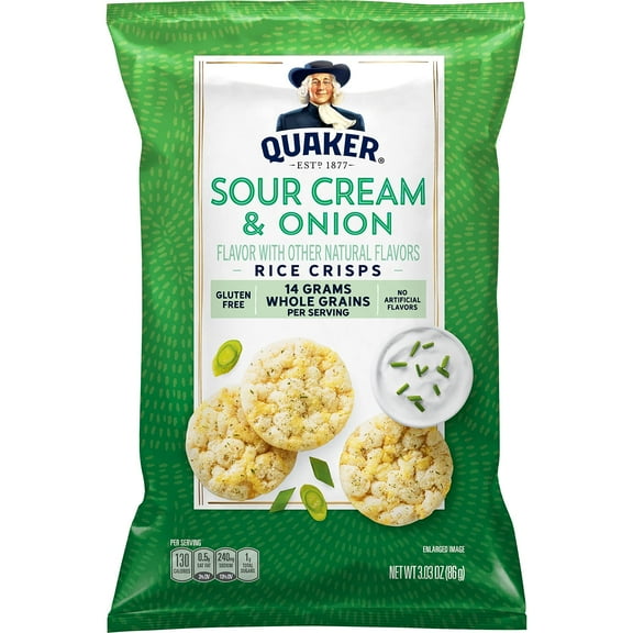 Quaker Rice Crisps Sour Cream & Onion, 3.03 Oz