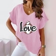 thumbnail image 2 of Raeneomay Button Down Shirts Loose Summer Tops for Women Women V-Neck Print T-Fashion Comfortable Female Blouses Tops, 2 of 4