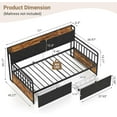 thumbnail image 2 of LIZEVINC Twin Daybed with Drawers,Sturdy Metal Twin Bed Frame with Upholstered Headboard and Charging Station for Living Room, Bedroom and Guest Room, 2 of 8