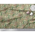 thumbnail image 2 of Soimoi Moss Georgette Fabric Leaves, & Parrot Bird Print Sewing Fabric Yard 42 Inch Wide, 2 of 3