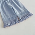 thumbnail image 7 of Generic Toddler Girl Long Shorts Y2K Lace Trim Pettipants Baby Cute Ruffle Hem Baggy Bloomers Boho Flowy Summer Wide Leg Gauze Shorts, 7 of 7
