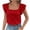 Solid, variant on YHAJDS Women's Short Sleeve Tops Summer Tops Blouses Solid Color Neck Flounce Hem Blouse Elegant Casual Tunic Top
