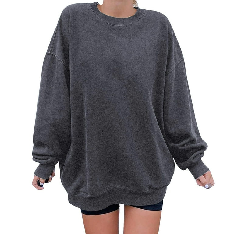 Dark grey sweatshirt women's new arrivals