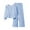 Blue, variant on LYHaoo Kids Girls Fall Outfit Fashion Bow Knot Ruffle Striped Blouse And Long Pants Toddler Casual Wear Two Piece Set Girls Outfit Sets Sizes 7-8 Years(Blue)