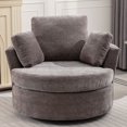 thumbnail image 5 of DeeHome Oversize Round Swivel Chair Cozy Club 360 degrees Swivel Sofa with 3 Pillows Chenille Fabric for Living Room Lounge Hotel 40.2D X 42.1W X 34.3H Inch, 5 of 9