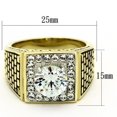 thumbnail image 2 of Luxe Jewelry Designs Men's Two Tone Gold Ion Plated Stainless Steel Ring with CZ Stones - Size 11, 2 of 4