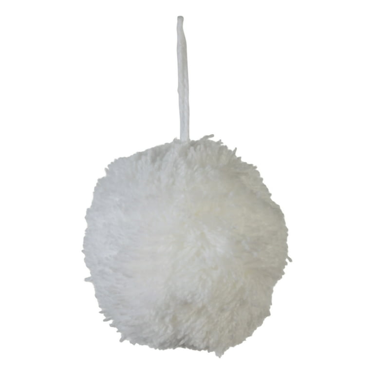 Offray White 3 Inch Acrylic Yarn Pom Pom great for craft projects, 1 Each 