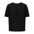 thumbnail image 6 of ClodeEU Women's Short Sleeve Round Neck T-Shirt,Trendy Casual Dressy Tee Summer Spring Tops Black,Womens Plus XL, 6 of 7