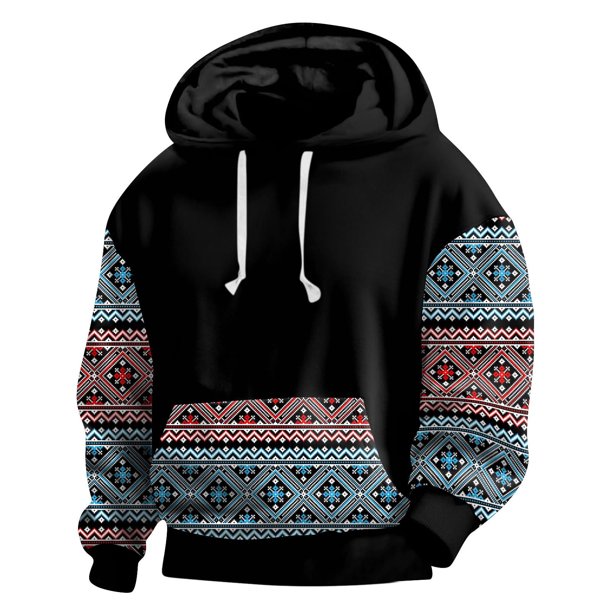 Sudadera con capucha para hombre, estilo empalme, estampado de movimiento, manga larga, blusa de poliéster para hombre