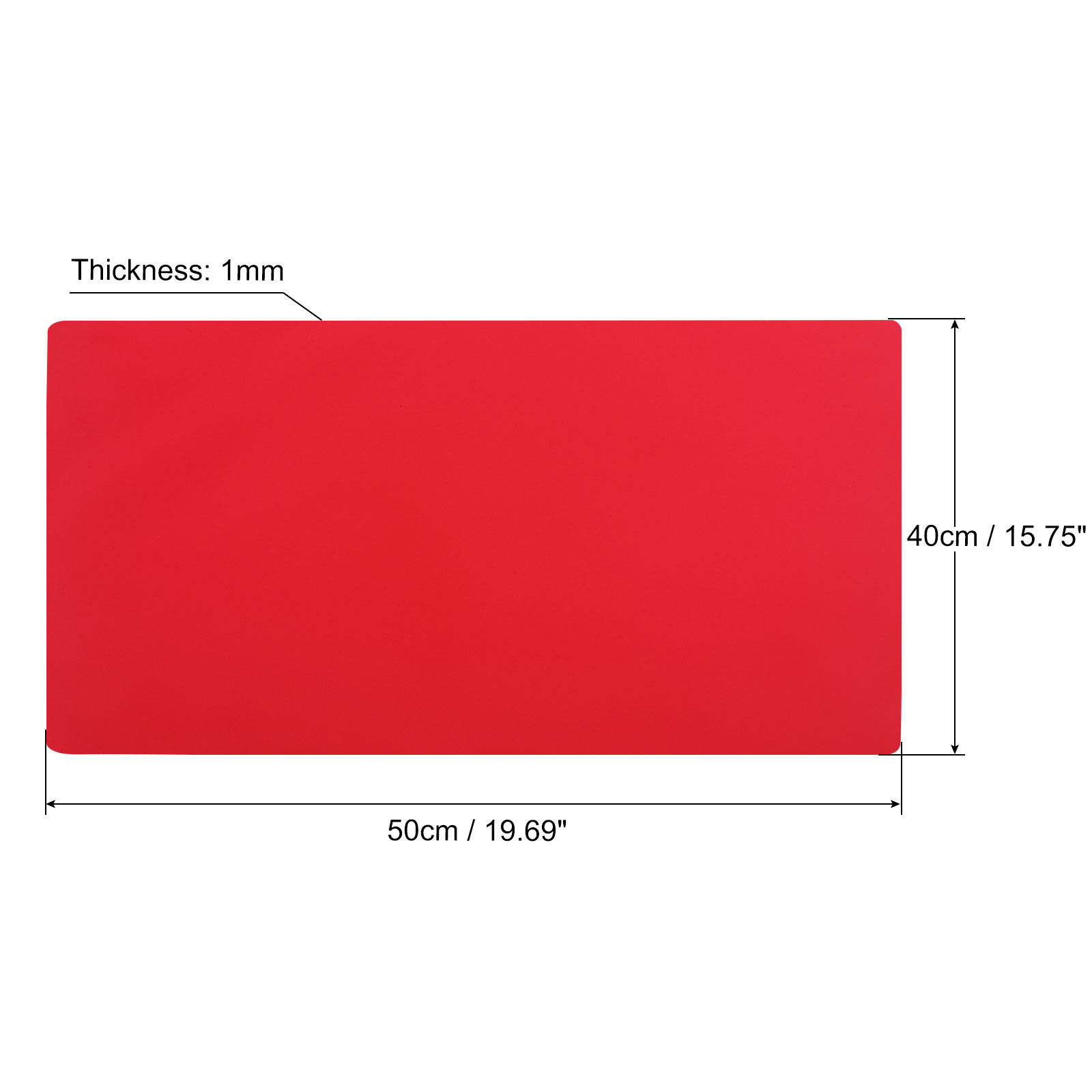 Unique Bargains Silicone Resin Casting Crafts Pad NonSlip Nonstick Sheets Protector Red 20"x16"