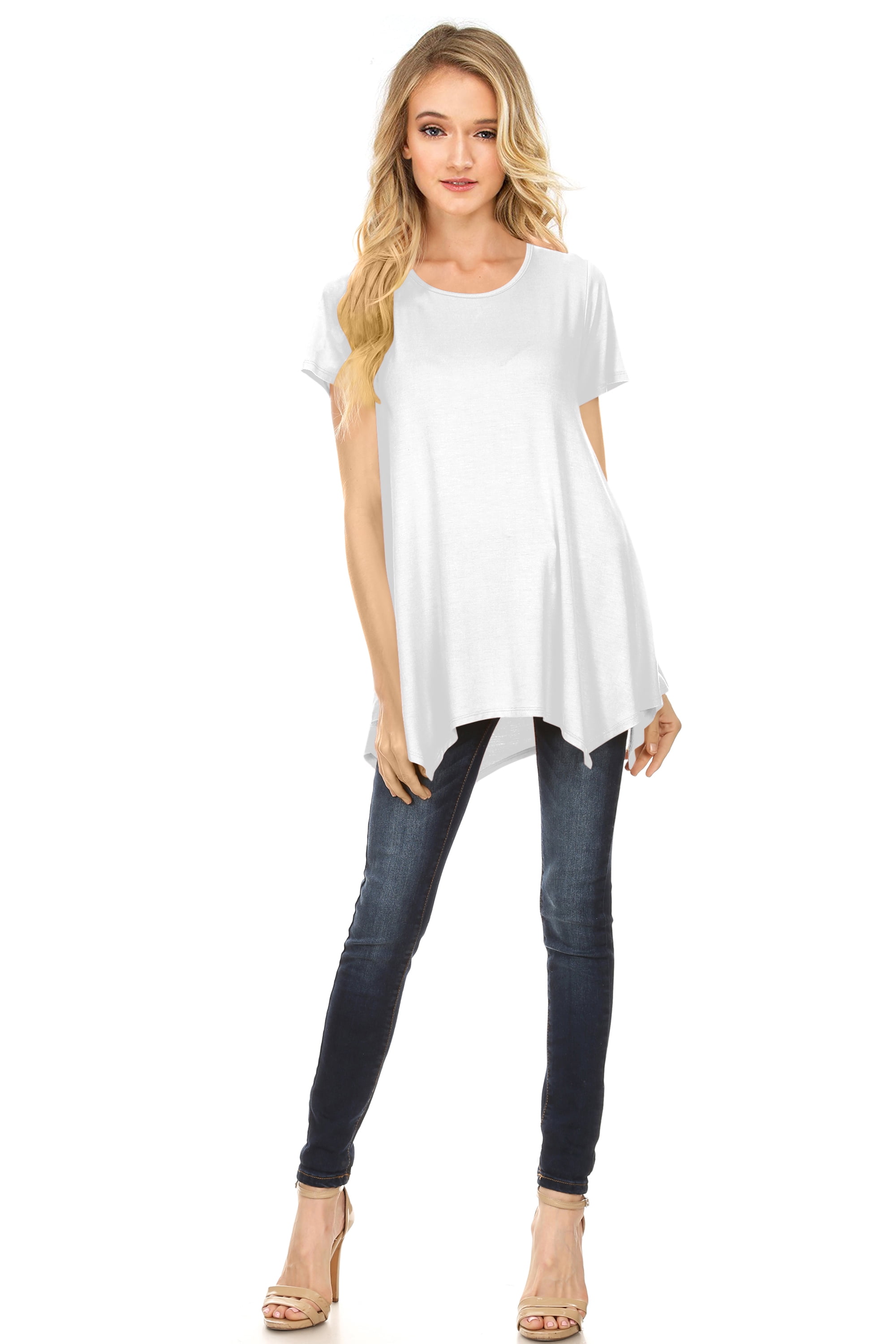 white flowy top short sleeve