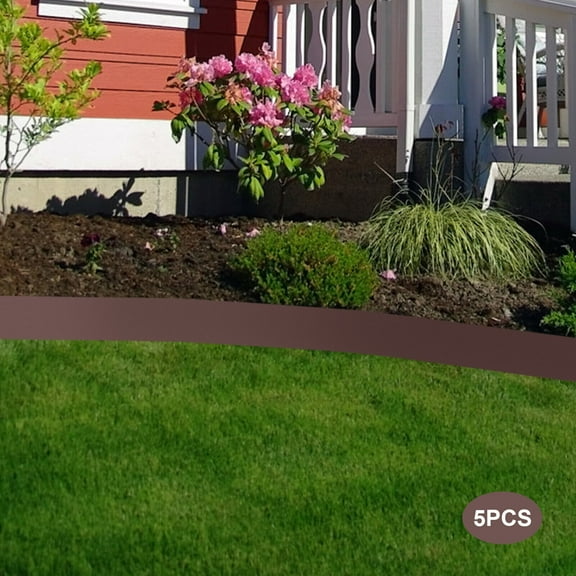 TFCFL 5"x39" 5PCS Garden Edging Border Steel Lawn Metal Landscape Edging Kit Brown New