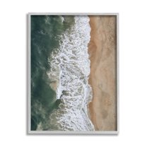 Stupell Indtries Warm Tropical Beach Tide Summer Shore Aerial Photography,11 x 14,Design by Birch&Ink