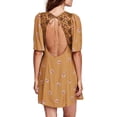 thumbnail image 2 of Free People Womens Mockingbird Mesh Inset Mini Dress, Brown, 8, 2 of 2