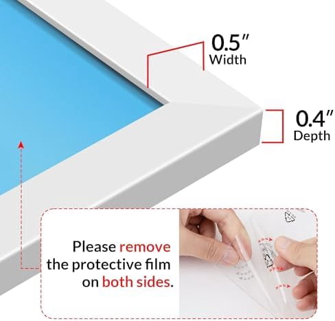 11x14 Picture Frame for Wall Display, 11x14 White Picture Frame with HD Plexiglas, 11 x 14 Poster Frame 1 Pack, Display Frame for Vertical or Horizontal, Classic Collection
