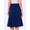 thumbnail image 3 of DARING DIVA Women's Midi Skirts Elastic High Waist A Line Flowy Skirt S Dark Blue, 3 of 5