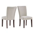 thumbnail image 6 of Weston Home Wingston Classic Upholstered Dining Side Chair, Beige/Espresso (Set of 2), 6 of 7