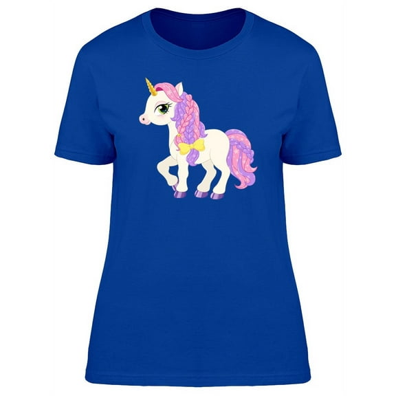 Cute Unicorn With Yellow Bowtie T-Shirt Women -Image by Shutterstock, Female Medium