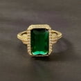 thumbnail image 3 of 925 Sterling Silver Shining Square emerald ring Wedding ring Engagement ring  Ring Emerald cut rings Diamond Rings Women jewelry rings statement, 3 of 5