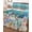 Sky Blue Lake Blue, variant on Quilt King Size Bedding Set, Seahorse Coastal Reversible Summer Quilt 3 Pieces, Nautical Ocean Summer Beach Coral Rustic Lightweight Bedspreads Coverlets with 2 Pillow Shams for All Seasons