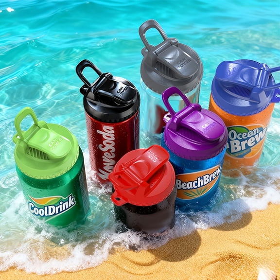 New model Reusable BPA-Free Can Lids for 6 Pack Soda Cans, Designed for 202/206 Standard Cans, Keep Drinks Fresh & Clean