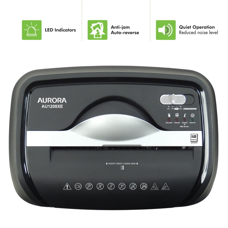Aurora AU1208XE Anti-Jam 12-Sheet Crosscut Paper/Credit Card