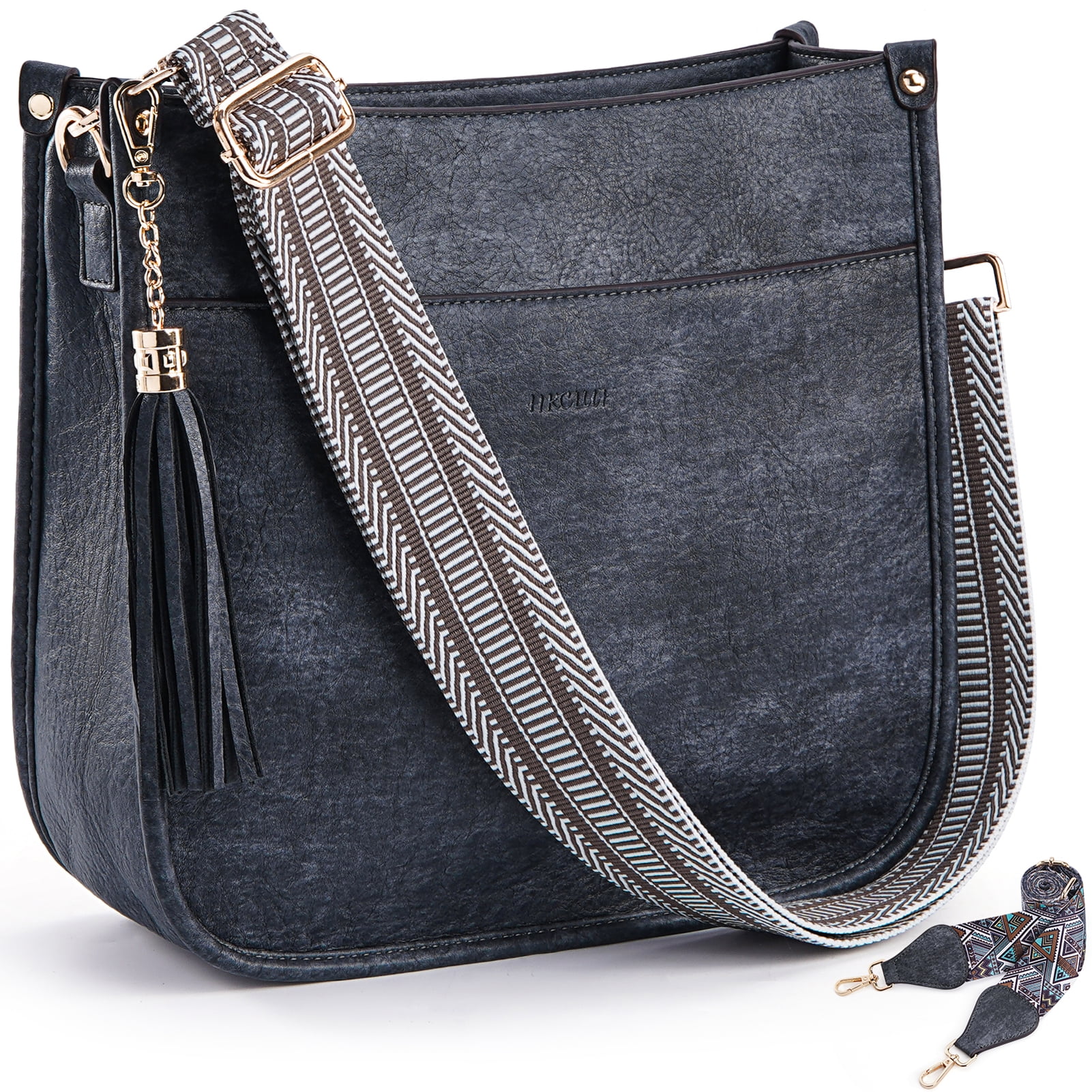 HKCLUF Women's Designer Leather Crossbody Bag with