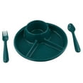 thumbnail image 3 of LEFU Divided Dinner Plates Set - 3 Compartment Plastic Plates for Adults Children Home Use - Reusable Sectioned Plates with Optional Fork Spoon - White Pink Green, 3 of 9