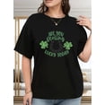 thumbnail image 1 of T-Shirt Décontracté pour Femmes avec l'Imprimé "Avez-Vous de la Chance Aujourd'hui?", Col Rond, Doux, 1 of 7