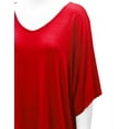 thumbnail image 3 of Made by Johnny Womens V-Neck Square Sleeves Oversized Loose Fit Top XXXL RED, 3 of 6
