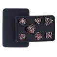 thumbnail image 3 of Juego de dados poliédricos de Metal con patrón de manchas de sangre y Calavera, accesorios de juego de mesa para fiesta de Halloween, plata antigua, 7 Uds., 3 of 9