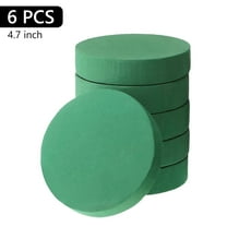 Tripumer 6 Pcs Round Floral Foam Blocks Floral Craft Wet Foam 4.7 inch Round Flower Foam Brick Florist Block Flower for Artificial Flowers Craft Project Wedding Aisle Flowers Arty Decoration Green
