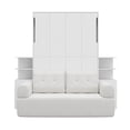 thumbnail image 4 of Mintazer Full Murphy Bed with Sofa & Storage Cabinets, Foldable Wall Platform Bed for Bedroom, Apartment, Guest Room, White, 4 of 15
